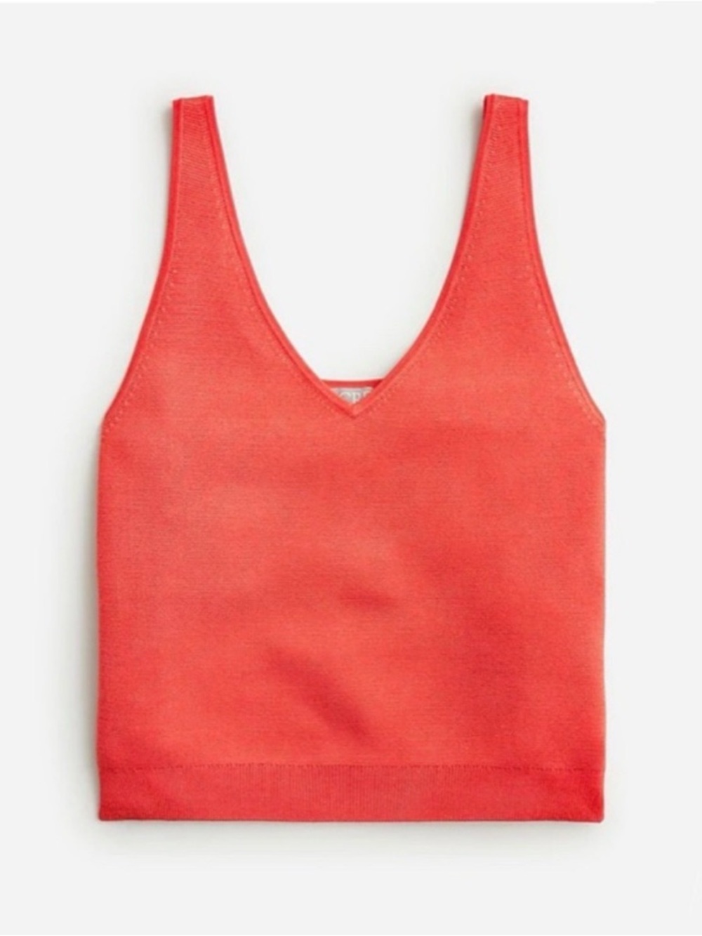 NWT J Crew Fitted V-neck Tank Knit Sweater in Coral | 3X